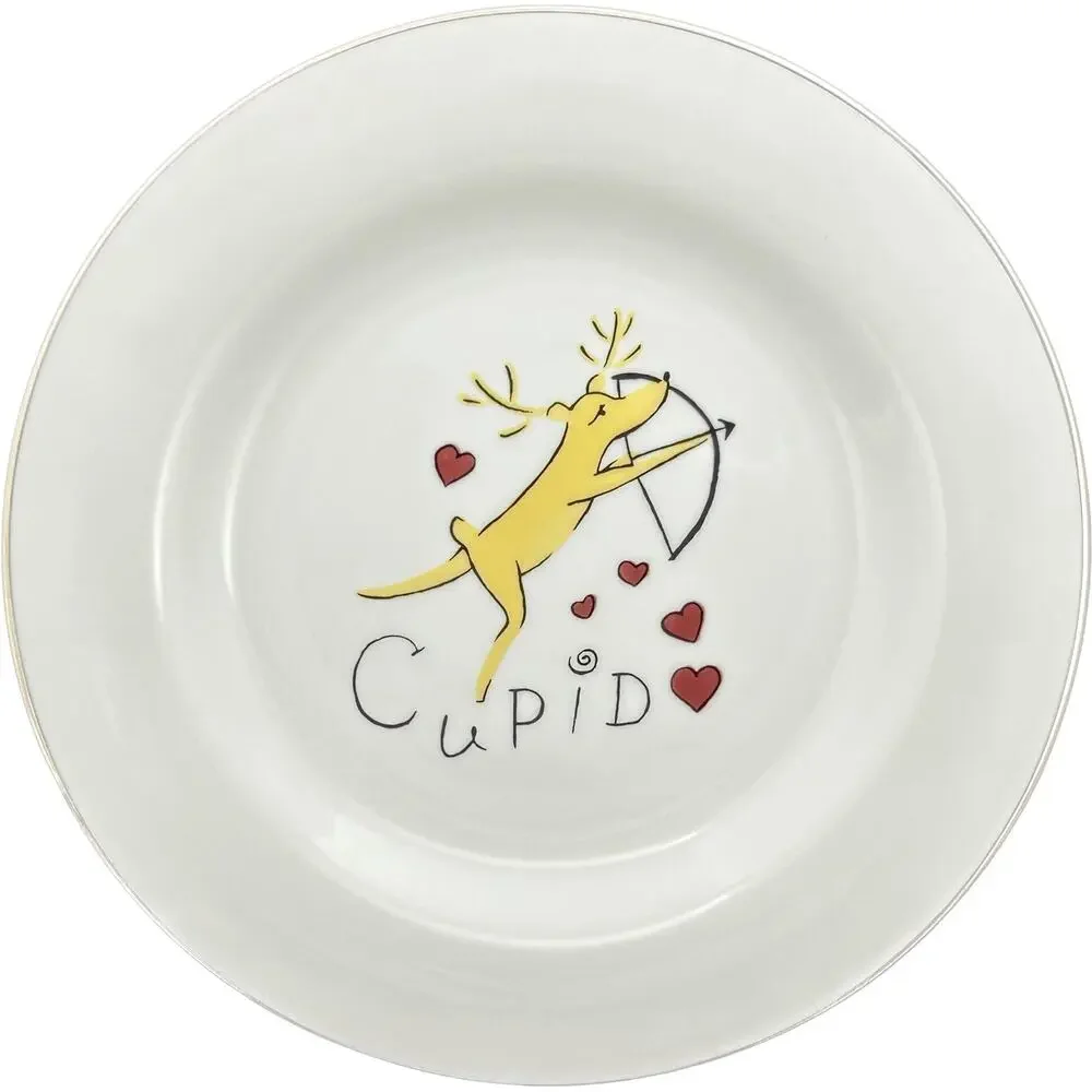 Pottery Barn CUPID REINDEER Dessert Salad Plate 8.5